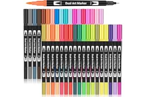 Maqhpu Filzstifte, 36 Farben Dual Brush Fineliner Feine Spitze & Pinsel Spitze, Filzstifte Dicke und Dünne für Erwachsene und Kinder, Pinselstifte für Bullet Journal, Zeichnen, Scrapbook, Schulbedarf