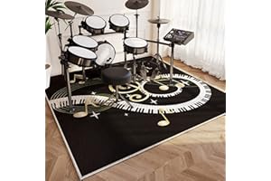 EYZO Tappeto per Batteria Tappetino per Batteria Tappetino Insonorizzato Tappeto Drum Carpet per Batterie Acustica elettroniche Rullante Snare Drum Grancassa Tappeto Antiscivolo (120CM x 80CM)