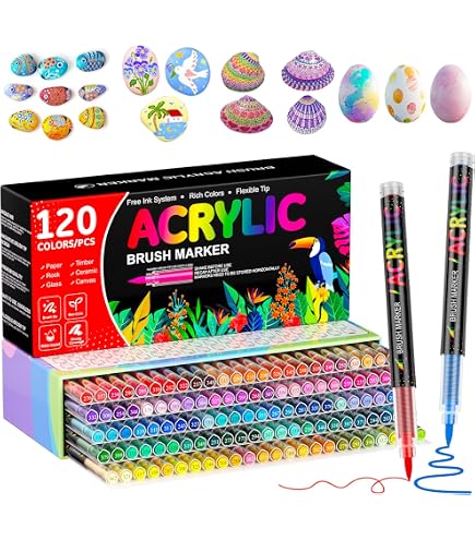 JEFFNIUB Feutre Acrylique Noir Marqueur Acrylique Pointe Large 2-3mm