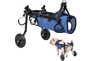 BT Bear Hunderollstuhl, verstellbarer Haustierwagen mit Rollen für Hinterbeine, Beinbandage und Hüftstütze, hilft kleinen Haustieren mit gelähmten Hintergliedmaßen zur Erholung, Größe M