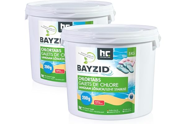 Höfer Chemie 2 x 5 kg Galets de Chlore Lent (200 g) pour Piscine - Chloration Permanente de la Piscine - Hautement Efficace Contre Les bactéries