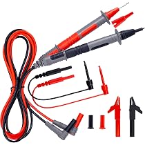 AUNEK Kit Cavi Di Prova Per Multimetro PT1005 - 1000V 10A Con Pinze A Coccodrillo E Punte Nichelate