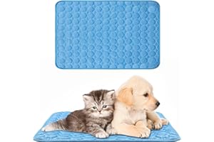 XiYee Mat di Raffreddamento Cani o Gatti di Taglia Piccola Media, Pet Pad, Coperta Refrigerante Seta Ghiacciata Cuscino (B)