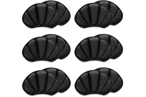 Sibba Lot de 6 paires de coussinets de talon auto-adhésifs - Semelles confortables et épaisses - Antidérapantes et anti-ampoules - Pour homme et femme (noir)