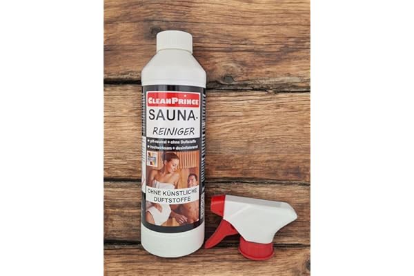 Cleanprince 500ml Sauna-Nettoyants Sauna Pur 0,5 Litre Saunareinigungsmittel Sauna Saunas Désinfection Nettoyage de Sauna Nettoyeur Sauna Bien-être Produit de Nettoyage pour Bois