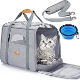 morpilot Dog Cat Carrier, Breathable Pet Carrier Bag, Travel Carrier with Adjustable Shoulder Strap, Cat Carrier with Soft Ma