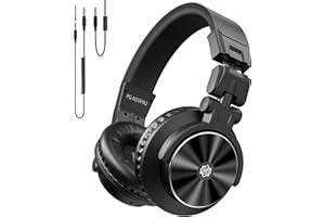 Ortizan Wired Over Ear Headphones - Studio Headphones - Professional 40khz Hi-Res Stereo - Recording DJ Headphone Audio Monitors- 1/4 To 3.5mm Audio Jack for Recording/Mixing/Podcast/Guitar/Piano