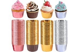 GiftPot 200 Paper Muffin Cups, Muffin Moulds, Christmas Cupcakes, Cupcake Wrappers,Pirottini per Confett,for Parties, Weddings and Birthdays, Includes Paper and Aluminium Models