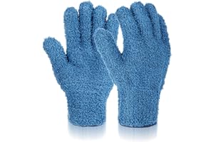 Ymapinc 2 Stück Mikrofaser Handschuhe Pflanzen Staubhandschuhe für Pflanzen Auto Putzhandschuhe Lücke Haushaltshandschuhe für Küche Jalousien Fensterspalt-Staubentfernung Autoreinigung(Marine)