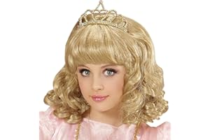 W WIDMANN MILANO Party Fashion - Parrucca da principessa con diadema per bambini, capelli sintetici, parrucca riccia, fiaba