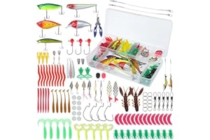 SENPRITY 121-Piece Fishing Lures Kit, Selected Fishing Lures&Tackle Kit Fish Gear Set Perfect Bait Lure Gear Tool Gift for Men Suitable for Different Types of Fish in Lakes Rivers Ponds