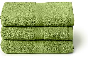 Caleffi Set Asciugamani Bagno Grandi 3X, Misura 55x105cm, Cotone 100% – Morbidi e Assorbenti, Viso e Uso Quotidiano, Asciugamano Doccia di Alta Qualità, Telo Grande, Verde