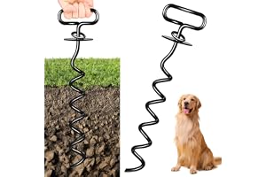 poraceous Hundpinnar, trapetsformad spiralmodell hundankare jord, anti-intrassling 360 ° hållbar hundpott, för utomhusbruk, t