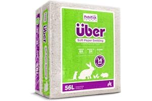 PETSPICK Uber - Ropa de cama para mascotas de papel suave, para animales pequeños, color blanco, 56 L