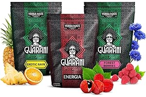 Zestaw yerba mate Guarani | Trzypak yerba mate | Guarana, owoce leśne, owoce egzotyczne | Paragwajska yerba mate | Naturalna kofeina | 3x500g | 1,5kg
