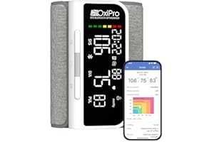OxiPro BP2 Smart Blood Pressure Monitor with App - Blood Pressure Machines - Universal Small to Large Arm Cuff - Email BP Monitor Results to Your Doctor via Included App - UK, White