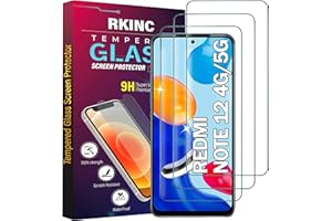 RKINC Protector pantalla [3 Piezas] para Xiaomi Redmi Note 12 4G/5G et POCO X5 5G, Cristal templado película de vidrio, 9H 0.33 mm [Garantía de por vida][Anti-rasguño][Anti-rotura][Sin burbujas]