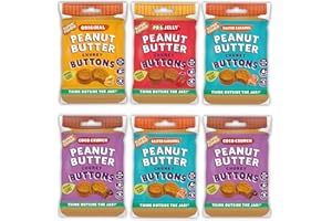 SUPERFOODIO Peanut Butter Buttons | Variety Mix | Vegan & Low Carb Snacks| All-Natural | Protein | No Refined Sugar (20g x6 Packs)