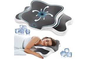 ‎YUNNASI YunNasi Memory Foam Kissen, Ergonomisches Nackenstützkissen, Orthopädisches Kopfkissen, Seitenschläferkissen, für Seiten, Rücken & Bauchschläfer mit Waschbarem Kühlende Eisseide Bezug