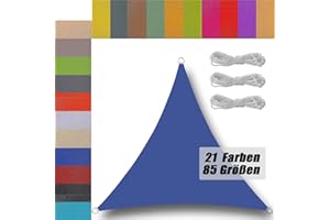 UFAMILUK sun shade sails Waterproof Triangle Weather Resistant Breathable garden sails for Garden shade Pergola Activities Lawn Canopy Jewel blue 2x2x2m