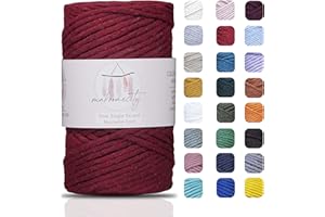 Makromecity Makramee Garn 3mm x 100m Premium Single Twisted Macrame Cord Baumwollgarn für Handwerk Schlüsselanhänger Wohndekorationen Platzteller Umhängetasche Handtasche Runner