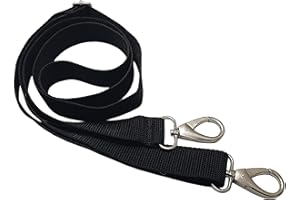 MYLEDERSHOP Universel Sangle pour diverses Sacs avec 2 mousquetons en Noir en diverses Designs (Modéle 3)