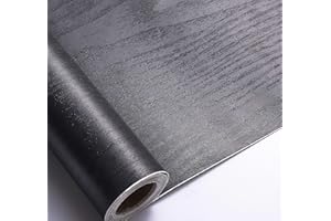 ARTHOME WALL DECOR Arthome Black Wood Contact Paper Peel and Stick 43.5cmx305cm Self-Adhesive Wallpaper,Decorative Vinyl Film for Countertop Cabinets Furniture Surface and Wall Covering,Easy to Clean Removable