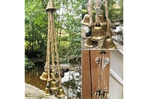 TUHNHGD Witch Bells, Witches Bells, Witch Decor, Wind Bell, Hanging Wind Chimes, Witchcraft Decor, Suitable For Porch, Garden And Window Decoration (65mm 6 Bells)