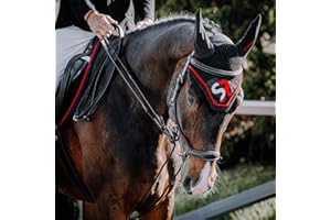 SUNRIDE Bonnet Anti-Mouches SQ - atténue Les bruits ambiants, protège des Insectes, Facile d'entretien (Full, Noir/Rouge)