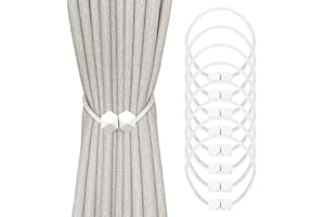 WOUMON 8 Pezzi Ferma Tende,Piazze della Moda,Fermatende e Raccogli Tenda per Decorazione Casa, Ufficio, Hotel (Bianco)