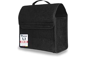 LIONSTRONG Auto Kofferraumtasche [HOCHWERTIGER FILZ] – Faltbar – Rutschfest mit Klettbändern zu befestigen – Werkzeugtasche – Auto Zubehör - Universell für alle Autos geeignet