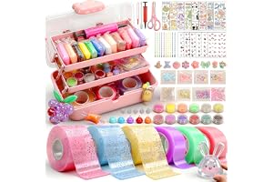 Nano Tape Bubbles-set, 6 rullar Nano Tape Kit pysselset barn med paljetter, glitterpulver och klistermärken, dubbelsidig tejp