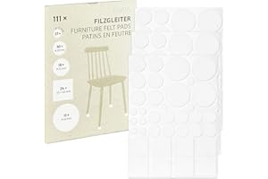 Almohadillas de Fieltro Autoadhesivas Blancas: Juego de 111x Almohadillas Redondas en 5 tamaños - Protectores de Suelo para mesas, sillas y Muebles - Protector de Suelo de Fieltro Adhesivo de LIVAIA