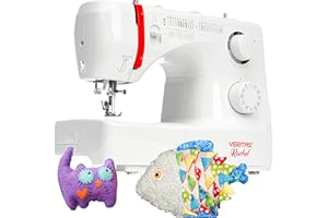 VERITAS Nähmaschine Rachel I 32 Stichprogramme I Einfädelhilfe I Einstellbare Stichlänge & Stichbreite I Auto-Fadenspannung & Fadenabschneider I LED-Nählicht I Mechanische Nähmaschine (weiß)