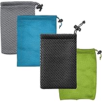ZXUPOI Netzbeutel 3er Set - Kordelzug Taschen 15x10cm Schwarz