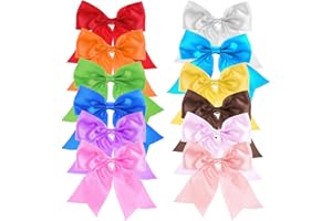 Mabor Bunt Haarschleife，12 Stück Haarschleifen Mädchen 4 inch/11cm Schleifen für Haare Krokodilklemmen Haarspange Schleife Kinder Grosgrain Band Schleife Haare Clips Mädchen Baby Teenage