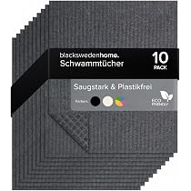 Black Sweden Home Schwarze (dunkelgraue) Geschirrtücher – 10er-Pack aus schwedischer Baumwolle und Zellulose – Geschirrtücher für die Küche, nachhaltige und Wiederverwendbare Küchentücher Küche, Haushalt & Wohnen