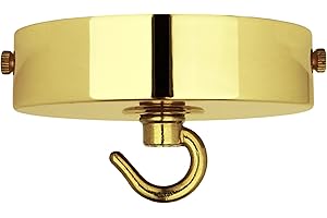 LIIGHT Haczyk do lampy sufitowej, żyrandol hak, polerowany mosiądz, złoty, wiszący hak, sufit różowy z haczykiem, wytrzymały hak sufitowy.