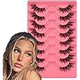 Half Lashes Natural Clear Band Eyelashes 3 4 False Lashes Wispy Fluffy Fox Style Half Eyelashes 8 Pairs Half Fake Eyelashes Pack