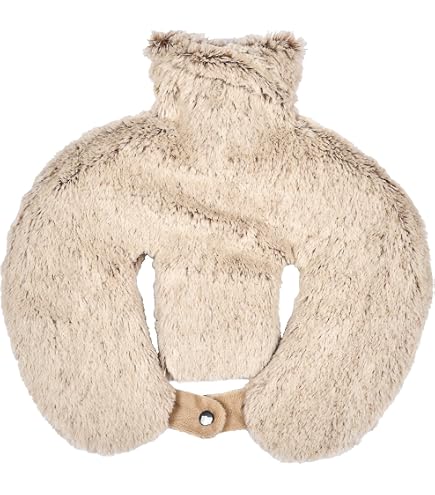 CityComfort Borsa Acqua Calda Cervicale + Fodera Morbido Pile - per Collo e Spalle (Grigio Chiaro