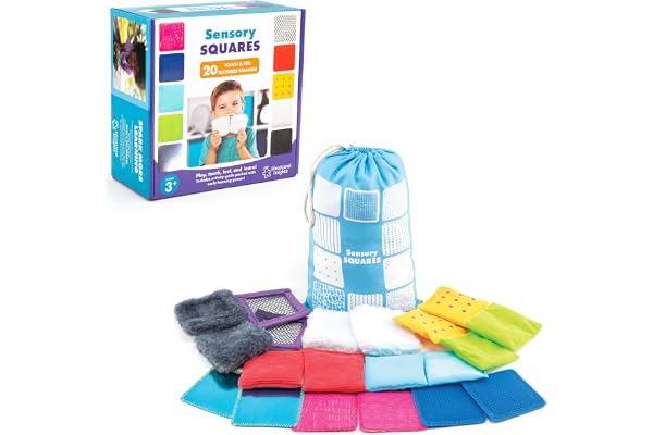 Learning Resources Carrés de Textures Teachable Touchables, Dès 3 Ans, Dalles Sensorielles Bébé et Enfant, Développement Tactile, Idéal Maternelle et Coin Calme