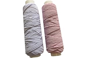 THE TRIMMING DEPARTMENT Shirring Shearing Elastic Thread, 20 Meter Each Colour Per Spool, Pack of 2 X 20m Spools, Sewing, Haberdashery, Craft, Smocking, Gathering, (White & Pink), 30 Colours Available