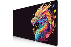 TITANWOLF – Alfombrilla Gaming XXL para ratón 1200x600 – Mouse Pad - Precisión y Velocidad - Parte Inferior de Goma para una sujeción Estable - Antideslizante, Resistente al Agua – Color Dragon