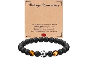 WUISOLQP Braccialetto da calcio, regalo per ragazi, per ragazi, ragazzi, ragazzi, idea regalo per figlio, adolescente, nipote, fratello, 5, 6, 7, 8, 9, 10, 11, 12 anni regao di compleanno X-Large corde