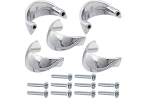 Aerzetix - C41421 - Set di 5 maniglie per mobili interasse 32mm - porte armadio cassetto design interno arredamento cucina soggiorno - in metallo - finitura cromo