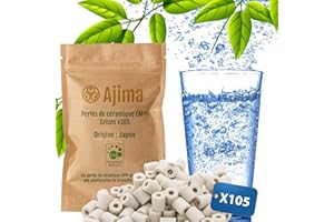 Ajima 105 Perles de Céramique EM Grises – Filtre à Eau Naturel Anti-Calcaire pour Carafe, Bouilloire, Gourde, Lave-Linge – Purification et Adoucissement de l’Eau