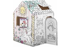 BANKERS BOX Einhorn-Spielhaus aus Pappe für Kinder XXL (81,3x96,5x121,3cm) - Puppenhaus und Einhorn-Spielzeug aus farbigem Karton - FSC-Zertifiziert und recycelbar - Bastelspaß für Kinder ab 3 Jahren
