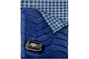 ETGLCOZY Double Sleeping Bag for Adults Camping, XL Queen Size 2 Person Cotton Flannel Sleeping Bags for All Season Hiking Backpacking, Lightweight Waterproof for Cold Weather & Warm