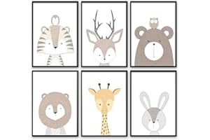 Marvelights Set de 6 Pósters Habitación Infantil - Cuadros Decoración Habitación Bebé, Niños Niño i Niña (din A4 Sin Marco)