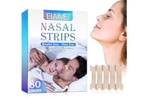 IFUDOIT 80 pezzi Cerotti Nasali per Respirazione 66 mm x 19 mm, Grandi Cerotti Nasali Antirussamento, Allevia Istantaneamente la Congestione Nasale, Aiuta a Ridurre il Russare, Migliora il Sonno